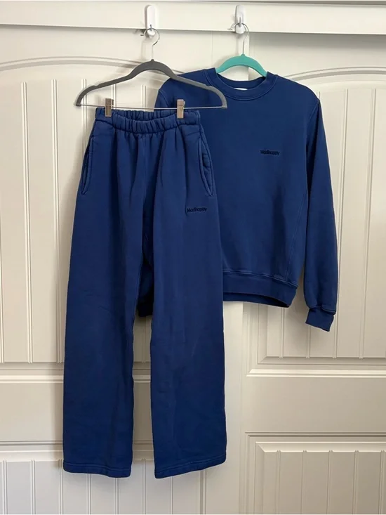 MadHappy Blue Cotton sweatsuit lounge set 100% cotton size XS - Picture 1 of 9